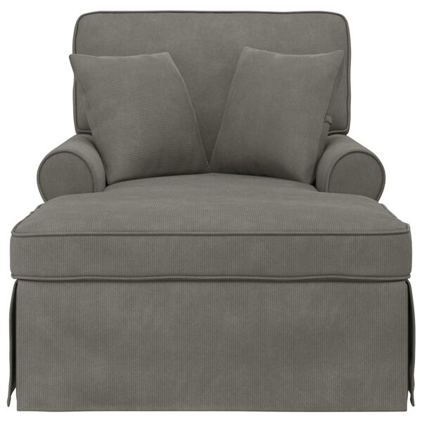 vidaXL Chaise lounge avec jupe Gris clair 91 x 157 x 91 cm
