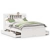 vidaXL Lit biblioth&egrave;que sans matelas blanc 140x190 cm bois pin massif