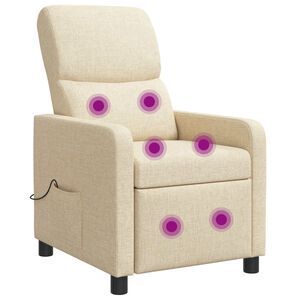 vidaXL Fauteuil inclinable Cr&egrave;me Tissu