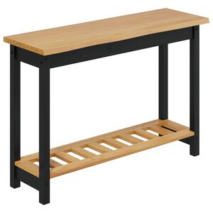 VidaXL Table console EKAI Noir 112 x 35 x 76 cm Bois de pin massif