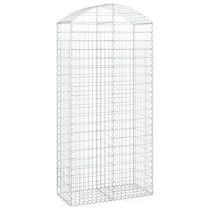vidaXL Panier de gabions arqu&eacute; 100x50x200/220 cm Fer galvanis&eacute;