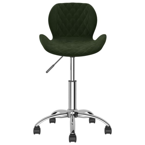 vidaXL Chaises pivotantes &agrave; manger lot de 2 Vert fonc&eacute; Velours