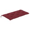 vidaXL Banc de jardin avec coussin rouge bordeaux 112 cm Teck massif