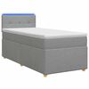 vidaXL Lit boxspring avec matelas Gris clair 80 x 200 cm Tissu
