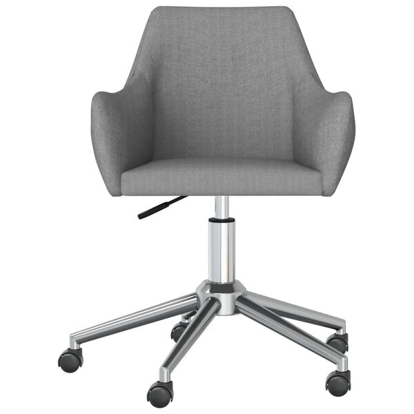 vidaXL Chaise pivotante de salle &agrave; manger Gris clair Tissu