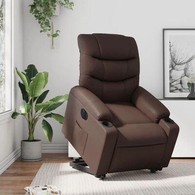 vidaXL Fauteuil inclinable électrique marron similicuir