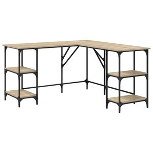 vidaXL Bureau ch&ecirc;ne sonoma 139x139x75 cm bois d'ing&eacute;nierie