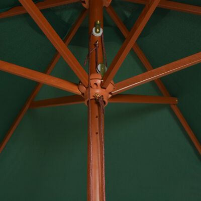 vidaXL Parasol avec poteau en bois 270 x 270 cm Vert