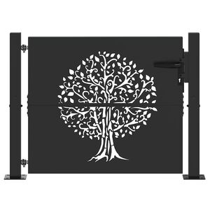 vidaXL Porte de Jardin Noir 100 x 100 cm Acier peint par poudre