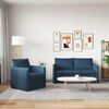 vidaXL Canap&eacute; 2 pcs Bleu 196 x 82 x 85 cm tissu