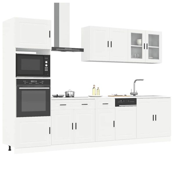 vidaXL Ensemble de 7 meubles de cuisine "Porto" en bois d'ing&eacute;nierie blanc