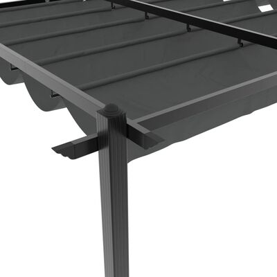 vidaXL Tonnelle avec toit rétractable anthracite 3x6 m aluminium