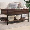 vidaXL Table basse ch&ecirc;ne marron 100x50x50cm bois d'ing&eacute;nierie et m&eacute;tal