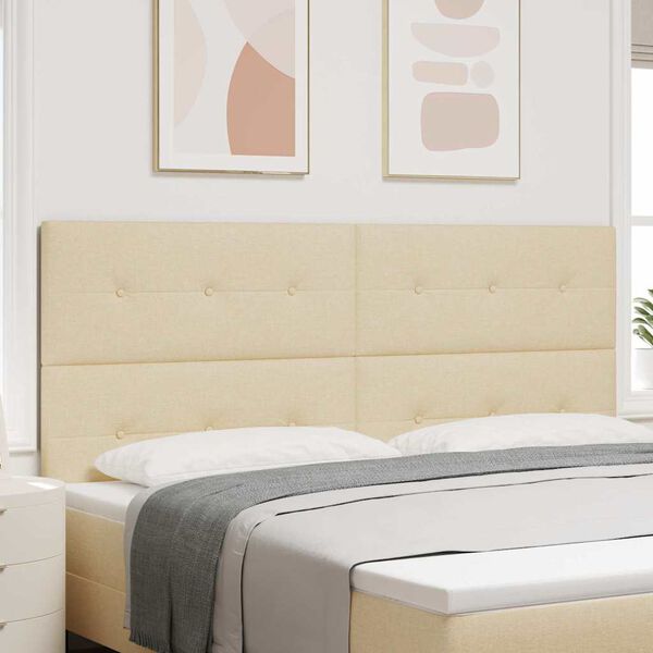 vidaXL T&ecirc;te de lit avec t&ecirc;te de lit Cr&egrave;me 200 cm Cuir synth&eacute;tique