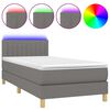 vidaXL Sommier &agrave; lattes de lit et matelas et LED Gris fonc&eacute; 100x200 cm