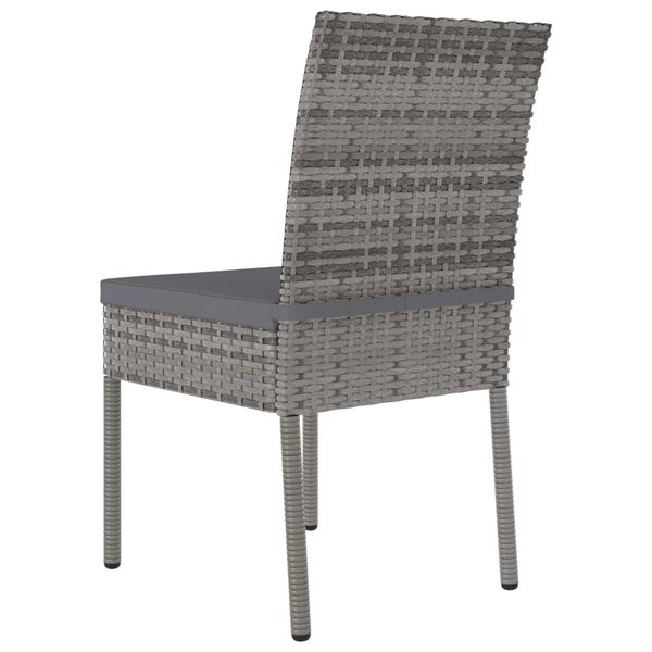 vidaXL Chaises à manger de jardin lot de 4 Résine tressée Gris