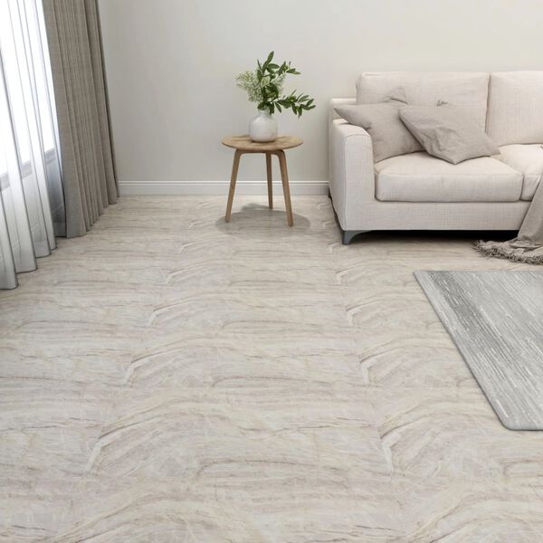 vidaXL Dalles de plancher autoadh&eacute;sives 20 pcs PVC 1,86 m&sup2; beige