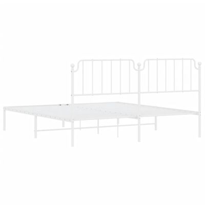 vidaXL Cadre de lit métal sans matelas et tête de lit blanc 183x213 cm