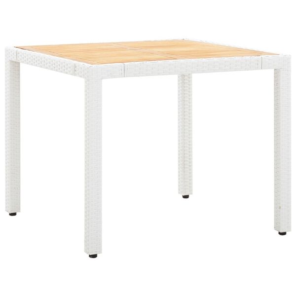 vidaXL Salon de jardin 5 pcs r&eacute;sine tress&eacute;e blanc