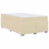 vidaXL Cadre de lit avec matelas Cr&egrave;me 120 x 200 cm tissu