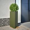 vidaXL Jardini&egrave;res 2 pcs vert olive triangulaire 40x34,5x70 cm acier