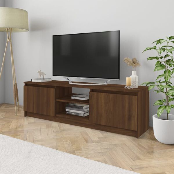 vidaXL Meuble TV Ch&ecirc;ne marron 120x30x35,5 cm Bois d'ing&eacute;nierie
