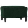 vidaXL Canap&eacute; &agrave; 3 places avec repose-pieds Vert fonc&eacute; 180 cm Velours