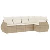 vidaXL Salon de jardin avec coussins 5 pcs beige r&eacute;sine tress&eacute;e