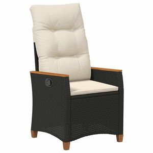 vidaXL Chaise de jardin inclinable Noir et Cr&egrave;me 64 x 57,5 x 112 cm