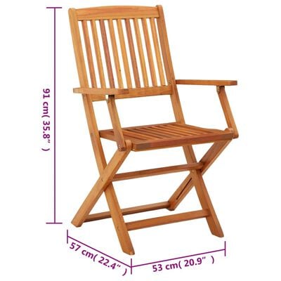 vidaXL Chaises de jardin pliables lot de 2 Bois d'eucalyptus massif