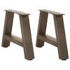 vidaXL Pieds de table basse en forme de A, 2 pi&egrave;ces, 30 x (30-31) cm, acier