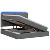 vidaXL Lit de rangement LED avec matelas Gris fonc&eacute; 160 x 200 cm Tissu
