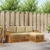 vidaXL Ensemble de canap&eacute;s d'ext&eacute;rieur 4 pcs Naturel et Beige