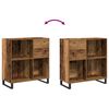 vidaXL Meuble &agrave; vinyles avec &eacute;tag&egrave;re ch&ecirc;ne artisanal 84,5 x 38 x 89 cm