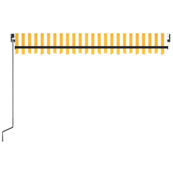 vidaXL Auvent manuel r&eacute;tractable 450x300 cm Jaune et blanc