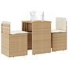 vidaXL Ensemble de bistro 3 pcs avec coussins beige r&eacute;sine tress&eacute;e