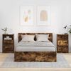 vidaXL Tables de chevet avec tiroir 2 pcs Ch&ecirc;ne fum&eacute; 40 x 30 x 467 cm