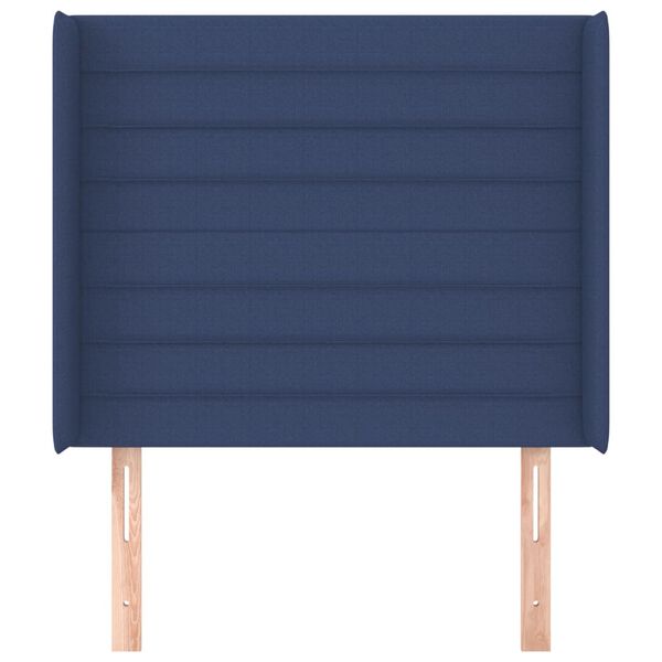 vidaXL T&ecirc;te de lit avec oreilles Bleu 83x16x118/128 cm Tissu