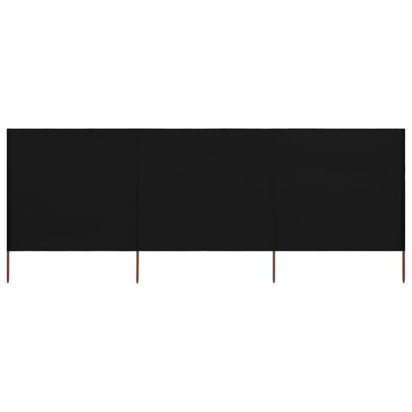 vidaXL Paravent 3 panneaux Tissu 400 x 160 cm Noir
