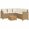 vidaXL Canap&eacute; de jardin avec table et coussins en forme de L beige