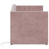 vidaXL Lit avec matelas et &eacute;clairage USB Rose Velours 90x200 cm