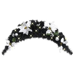vidaXL Arche de No&euml;l avec lumi&egrave;res LED Noir 90 cm PVC