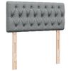 vidaXL Sommier &agrave; lattes de lit avec matelas Gris clair 90x200 cm Tissu