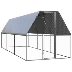 vidaXL Poulailler d'ext&eacute;rieur 2x6x2 m Acier galvanis&eacute;
