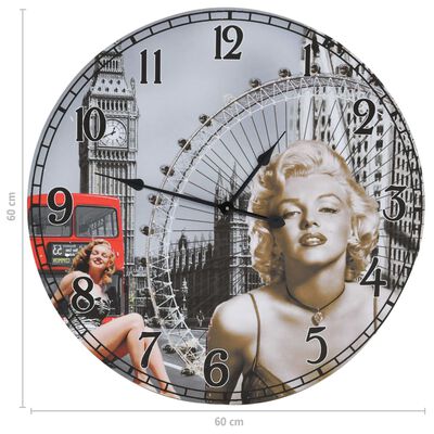 vidaXL Horloge murale vintage Marilyn Monroe 60 cm