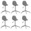 vidaXL Chaises pivotantes &agrave; manger lot de 6 Gris clair Tissu