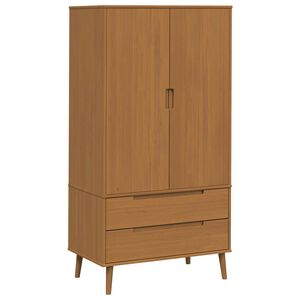 vidaXL Armoire MOLDE Caramel 90 x 55 x 175 cm Bois de pin massif