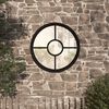 vidaXL Miroir de jardin Noir 60x4 cm Fer Rond utilisation ext&eacute;rieure