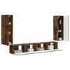 vidaXL Ensemble de meuble TV mural 4 pcs Ch&ecirc;ne fum&eacute; Bois d'ing&eacute;nierie