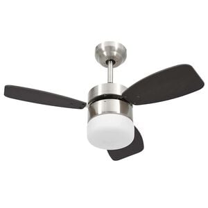 vidaXL Ventilateur de plafond lampe et t&eacute;l&eacute;commande 76 cm Marron fonc&eacute;